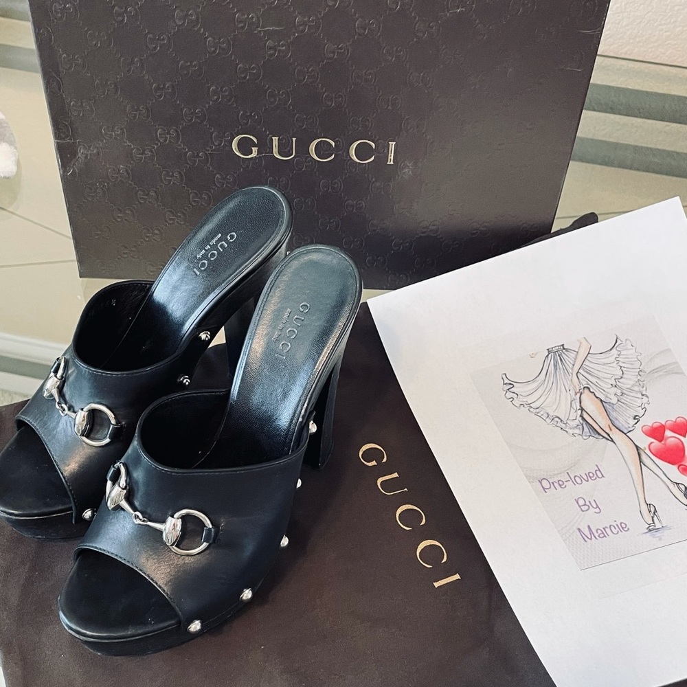 Gucci Betis Glamour Nero sandals size 36+